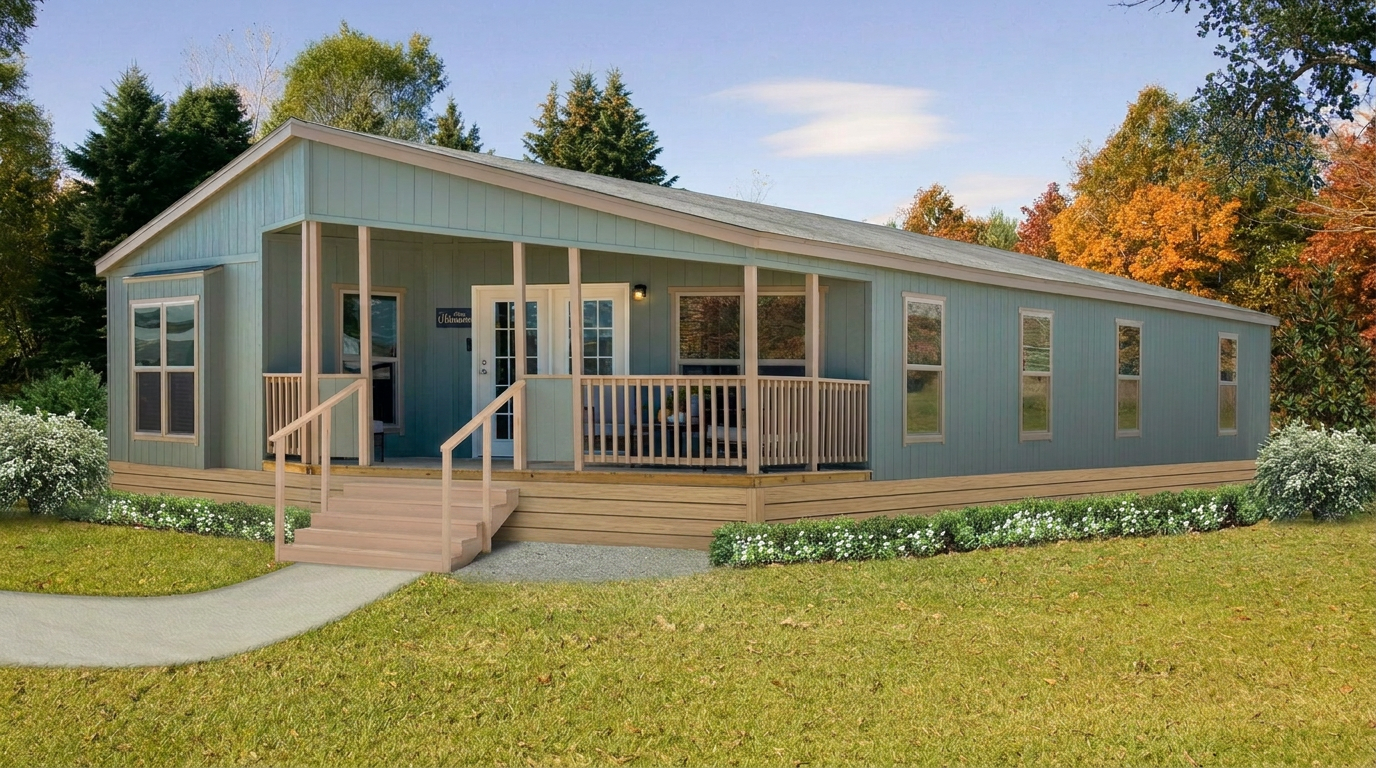 Aurora 3 bedroom doublewide manufactured home exterior